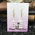 Heart Paddle White Acrylic Earrings