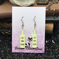 Heart Paddle Butter Cup Yellow Acrylic Earrings