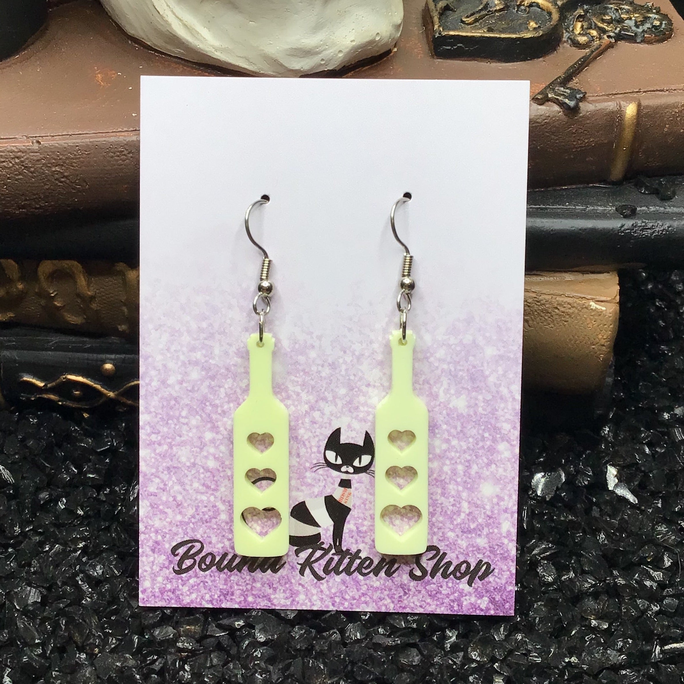 Heart Paddle Butter Cup Yellow Acrylic Earrings