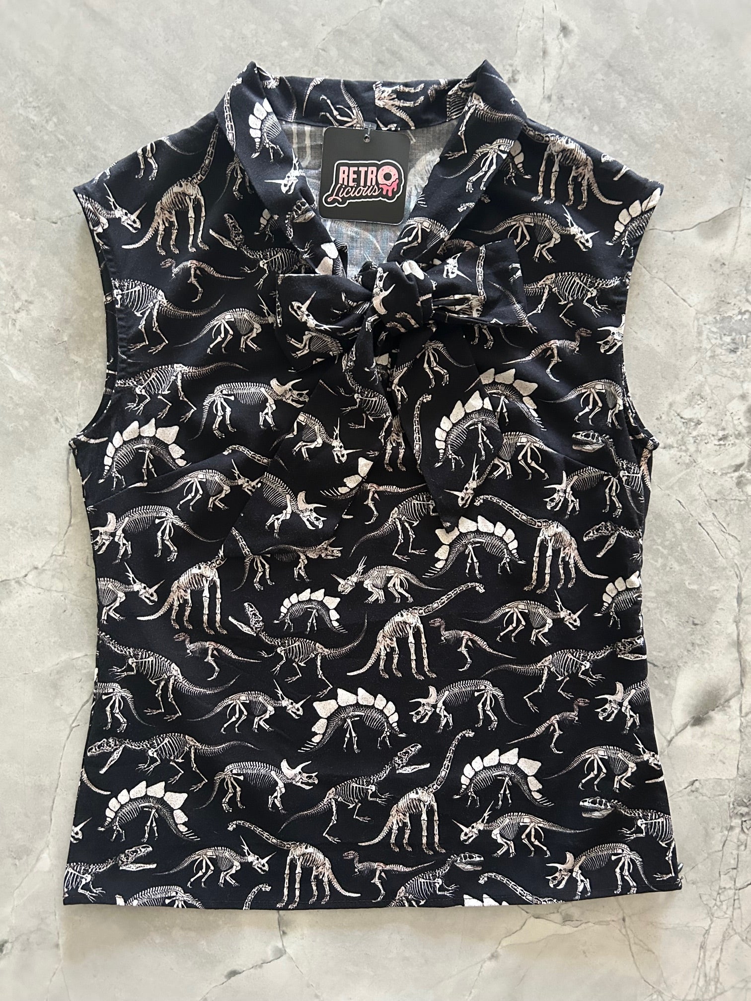 Dino Bones Bow Top - 1X only