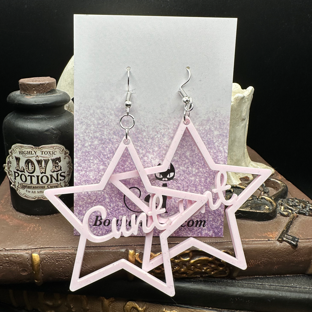 Cunt Earrings, Baby Pink Acrylic