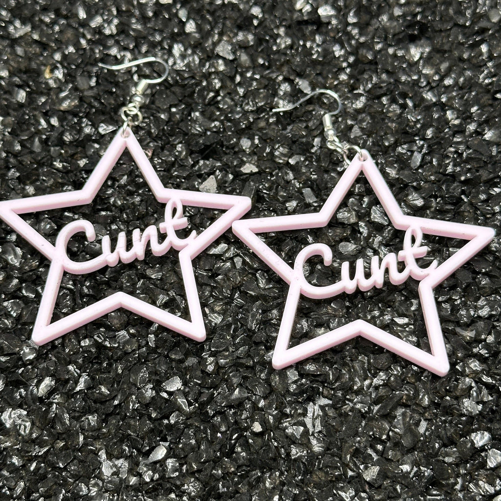 Cunt Earrings, Baby Pink Acrylic