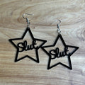 Slut Black Acrylic Earrings