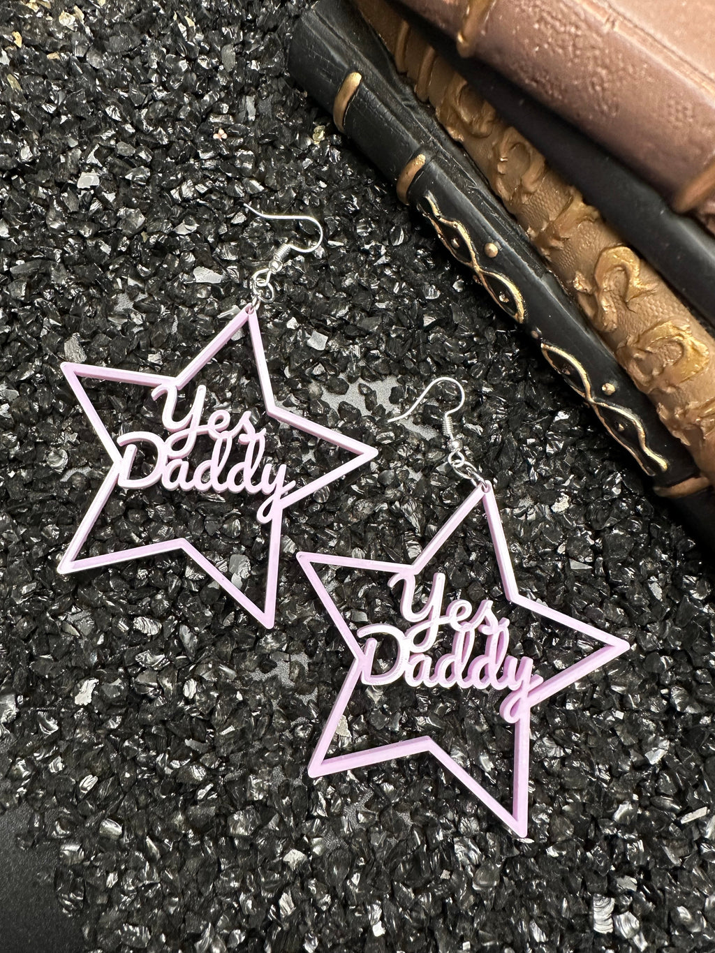 Yes Daddy Earrings, Violet Acrylic