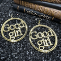 Good Girl Earrings, Mirrored Gold Acrylic