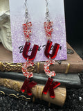 FUCK Mirrored Red Acrylic Earrings