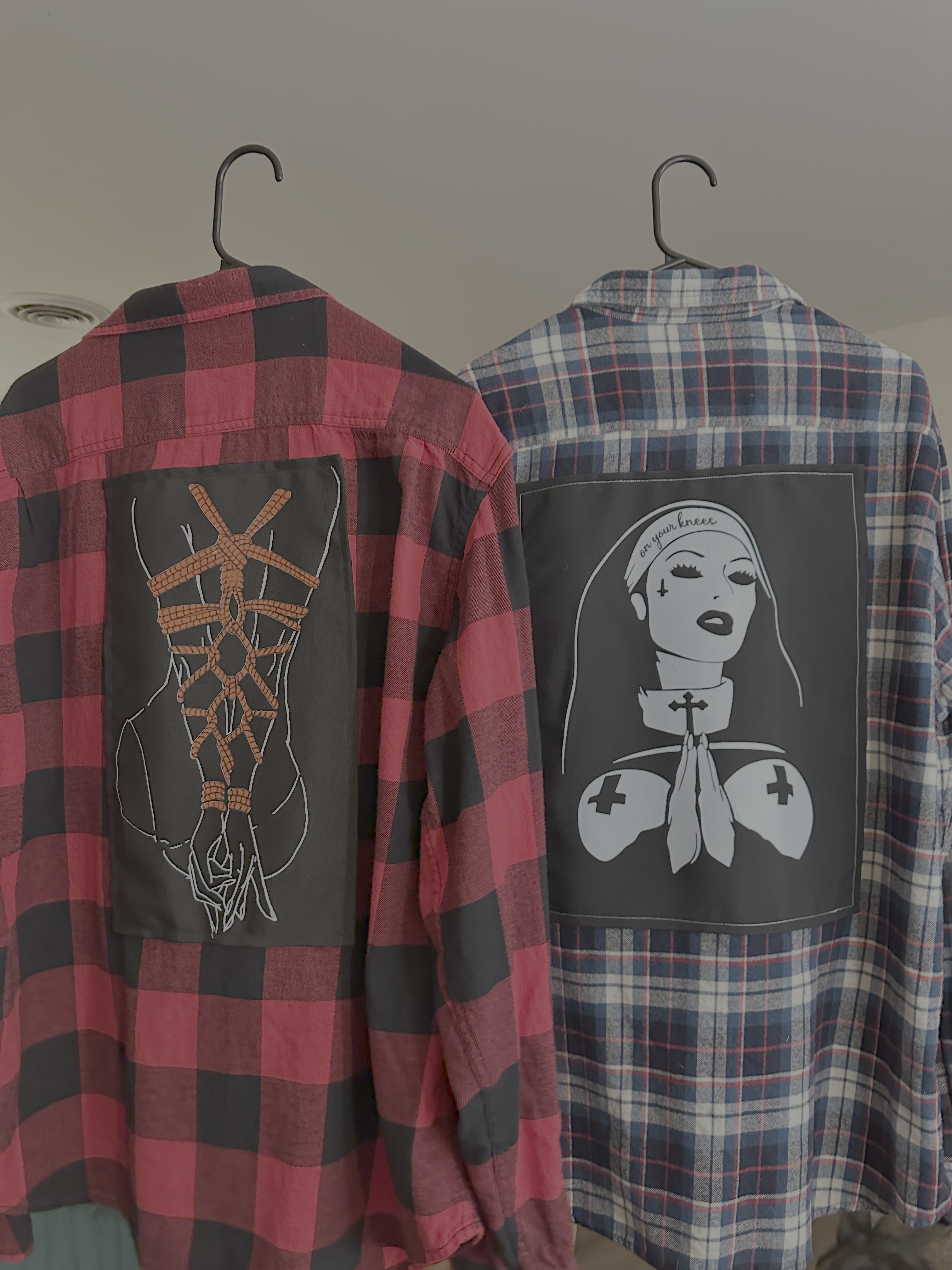 On your knees, Nun - Flannel Mens XL