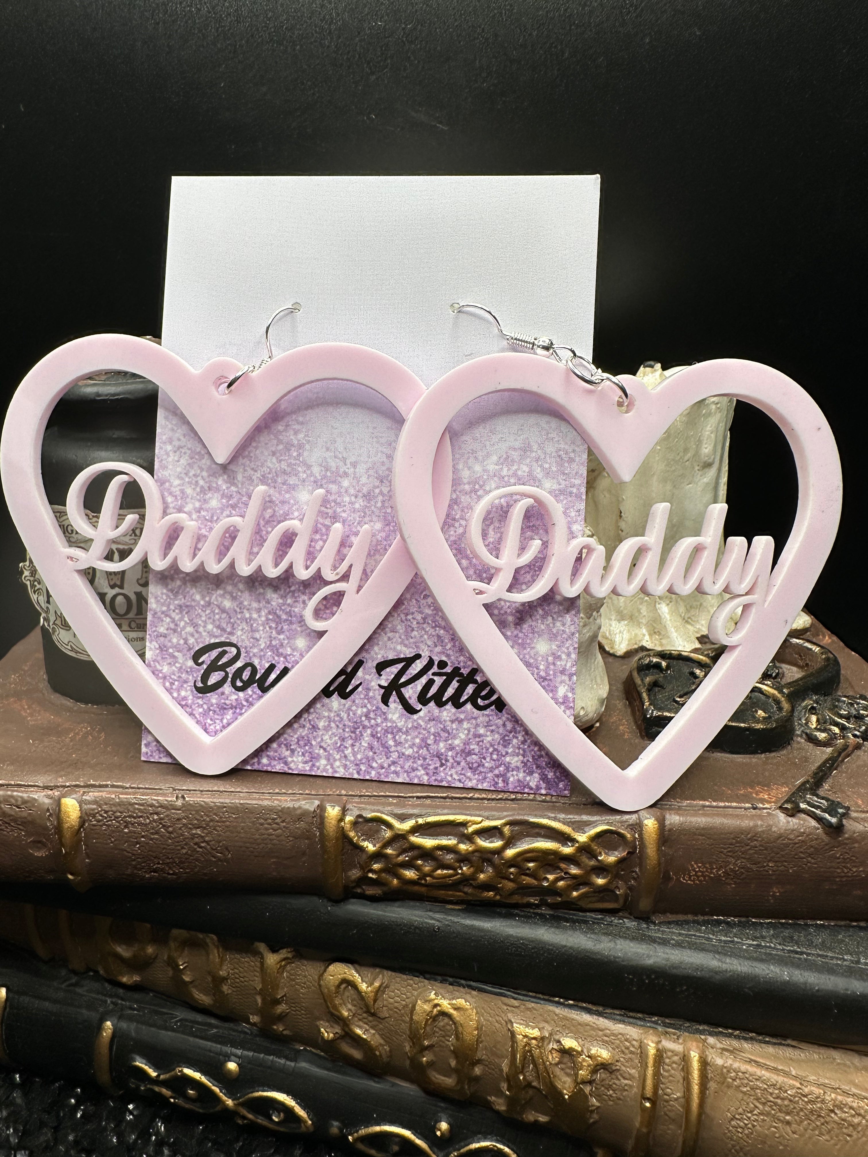Daddy Earrings, Baby Pink Acrylic
