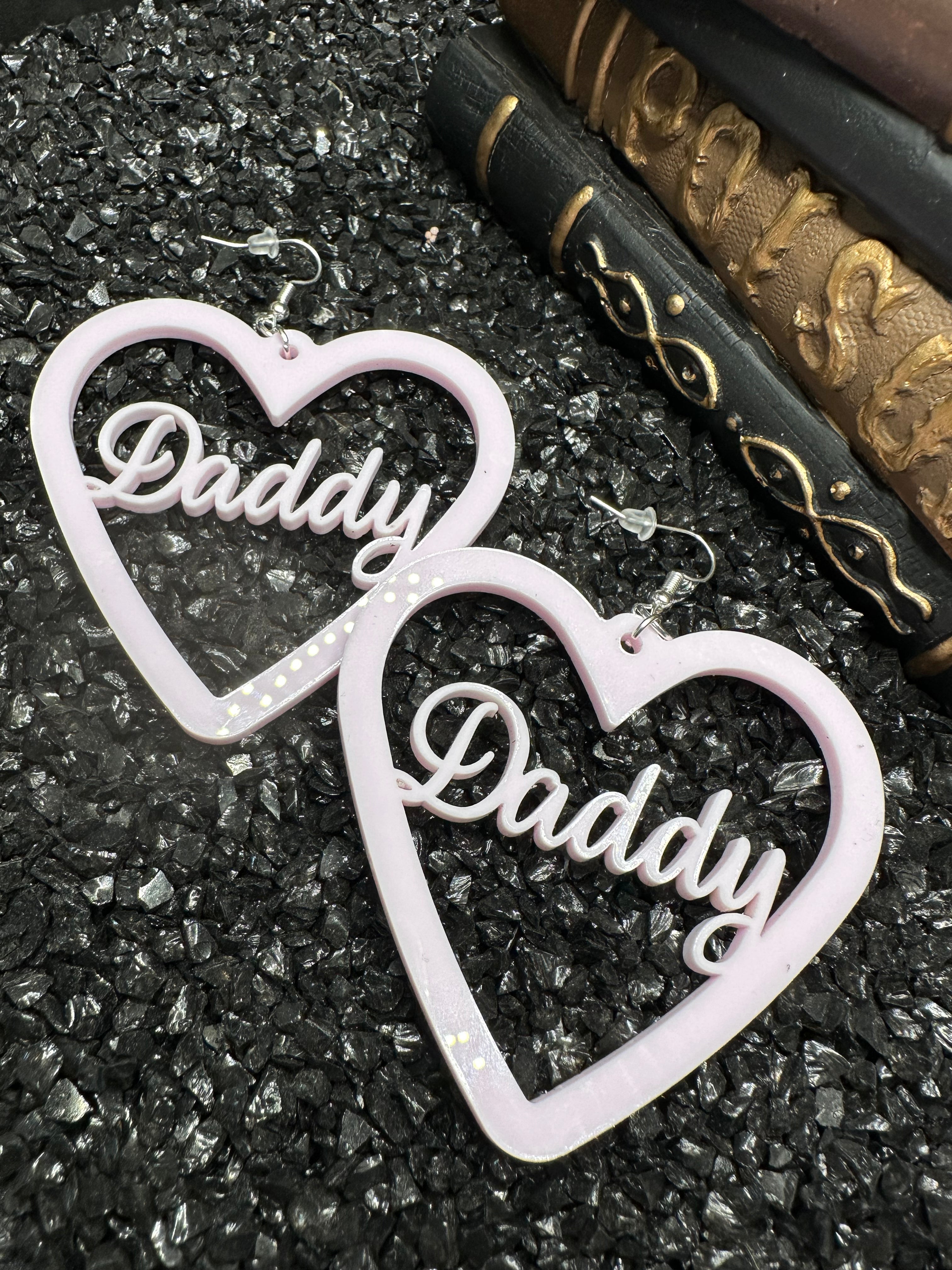 Daddy Earrings, Baby Pink Acrylic