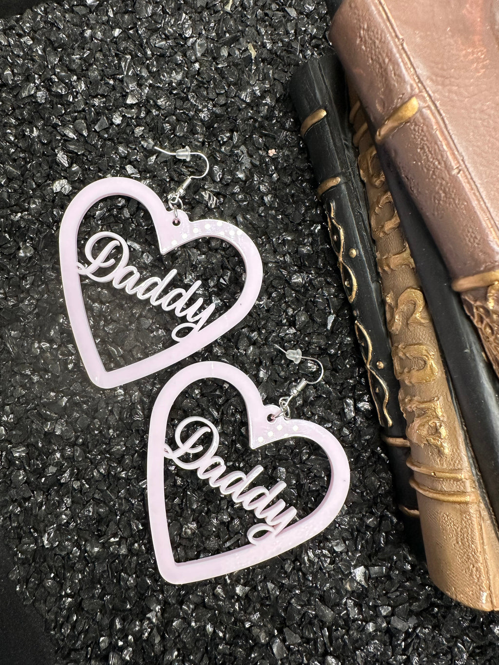 Daddy Earrings, Baby Pink Acrylic