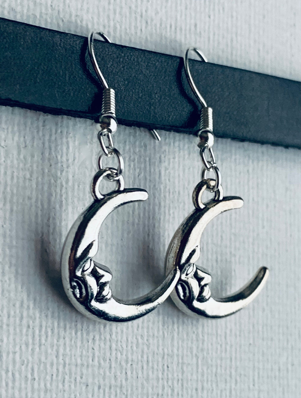 Luna Handmade Silver Plated Crescent Moon Earrings