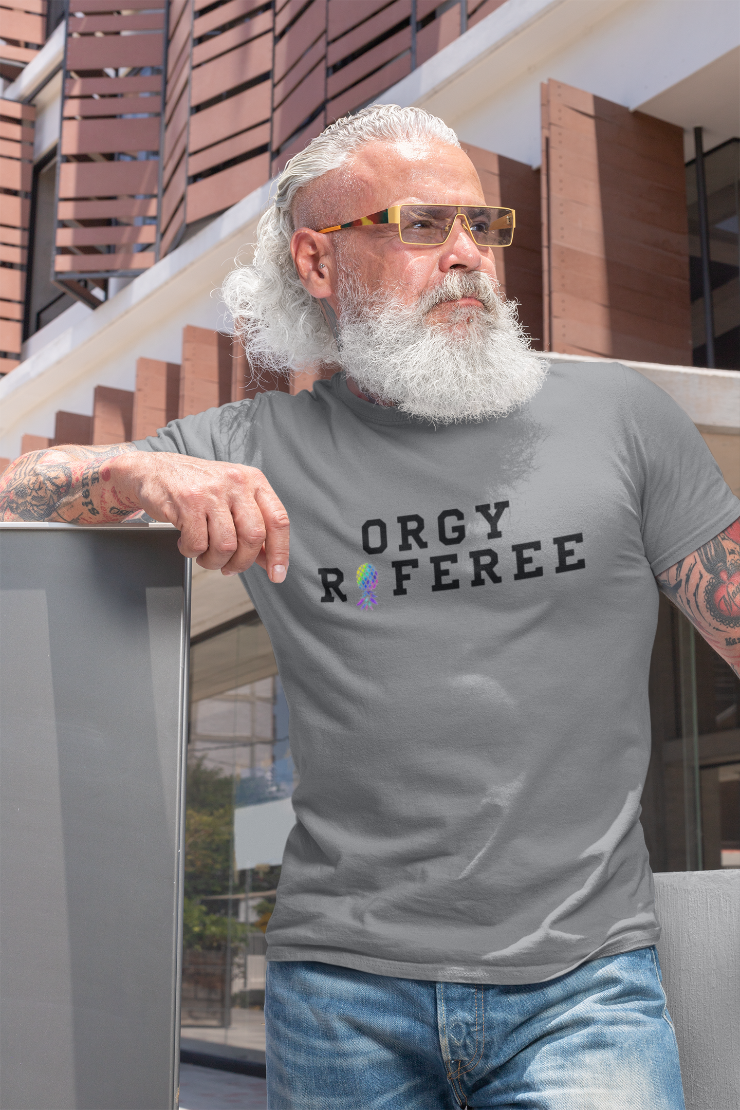 Orgy Referee Short-Sleeve Unisex Heavy Cotton Tee Shirt