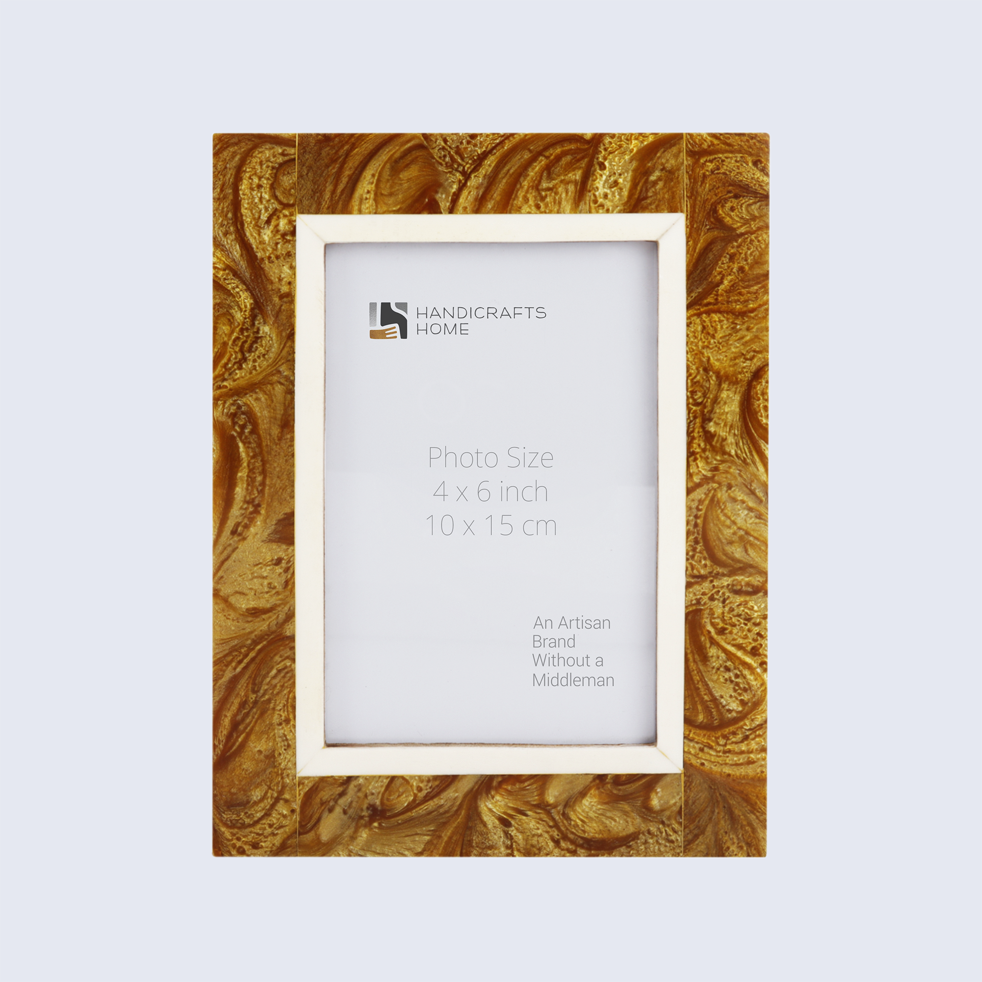 Picture Frame Marbel Collection Resin Inlay Gold – 4x6"