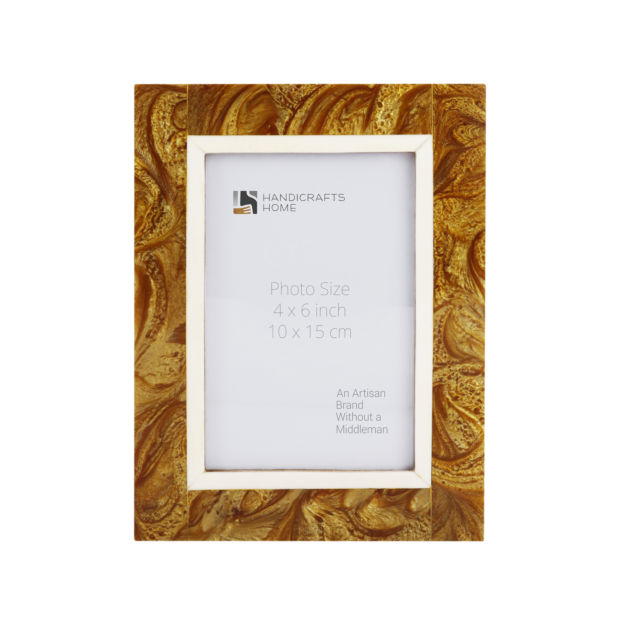 Picture Frame Marbel Collection Resin Inlay Gold – 4x6"
