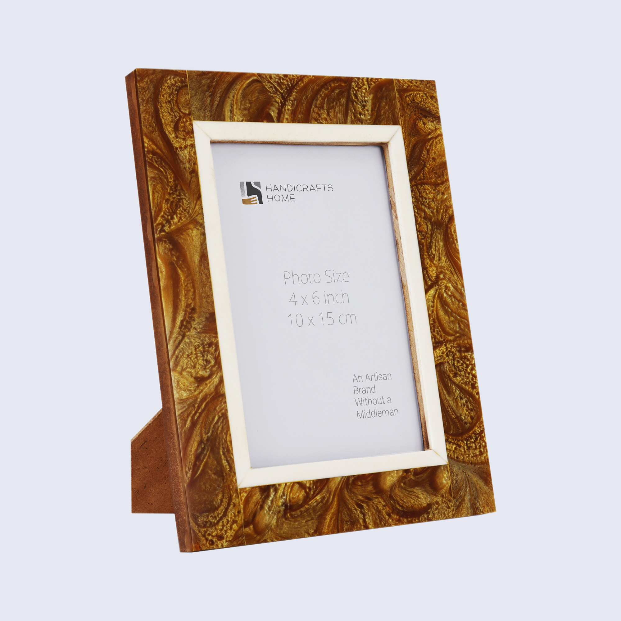 Picture Frame Marbel Collection Resin Inlay Gold – 4x6"