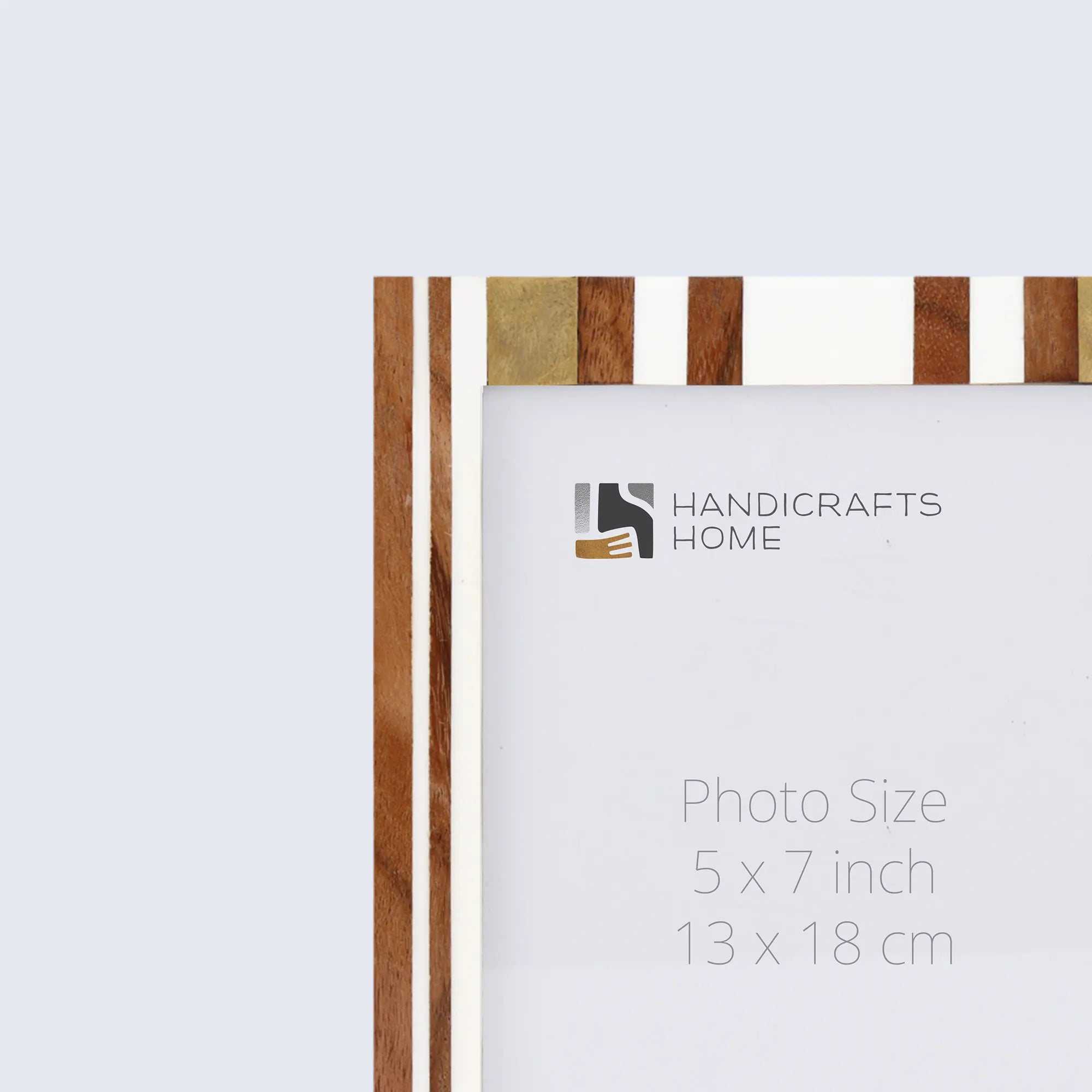 Picture Frame Artisan Midas Collection Resin Inlay, Brass & Wood Brown & White – 4x6, 5x7 & 8x10"