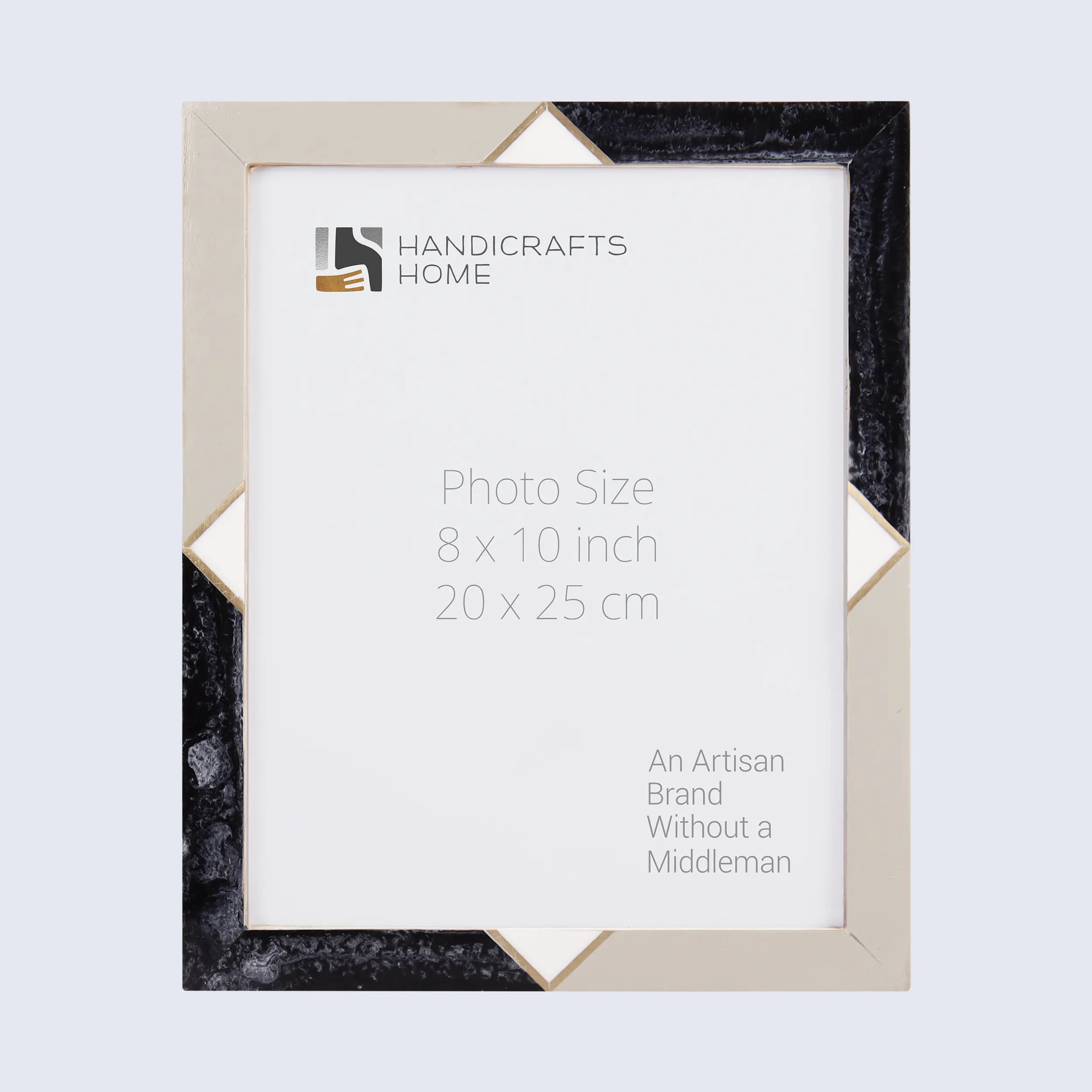 Picture Frame Menton Grey Pattern Collection Brass & Resin Inlay Grey – 3 Sizes (Pack of 2)