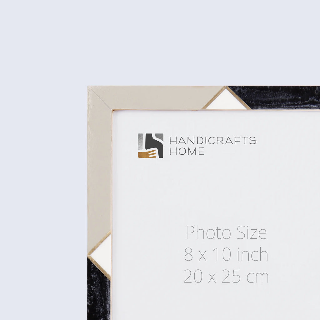 Picture Frame Menton Grey Pattern Collection Brass & Resin Inlay Grey – 3 Sizes (Pack of 2)