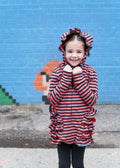 Rainbow Zipper Ruffled Hoodie Cardigan