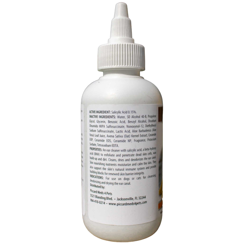 Piccardmeds4pets Advanced Ear Cleansing Solution 4oz Salicylic Acid Aloe Dogs Cats + FREE Bandana!