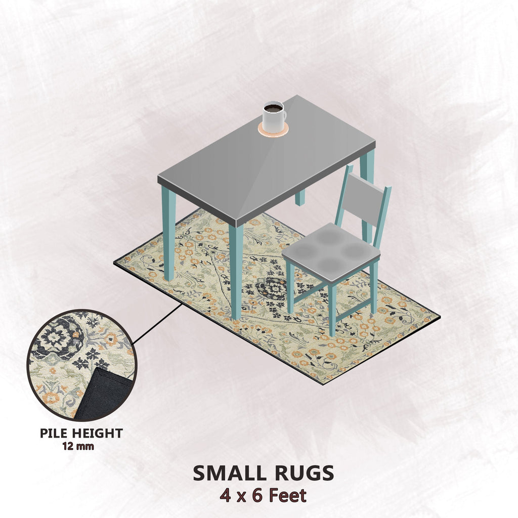 Premium Hand-Tufted Rug Made of 100% Wool  - Anglian Court - 4x6 Feet