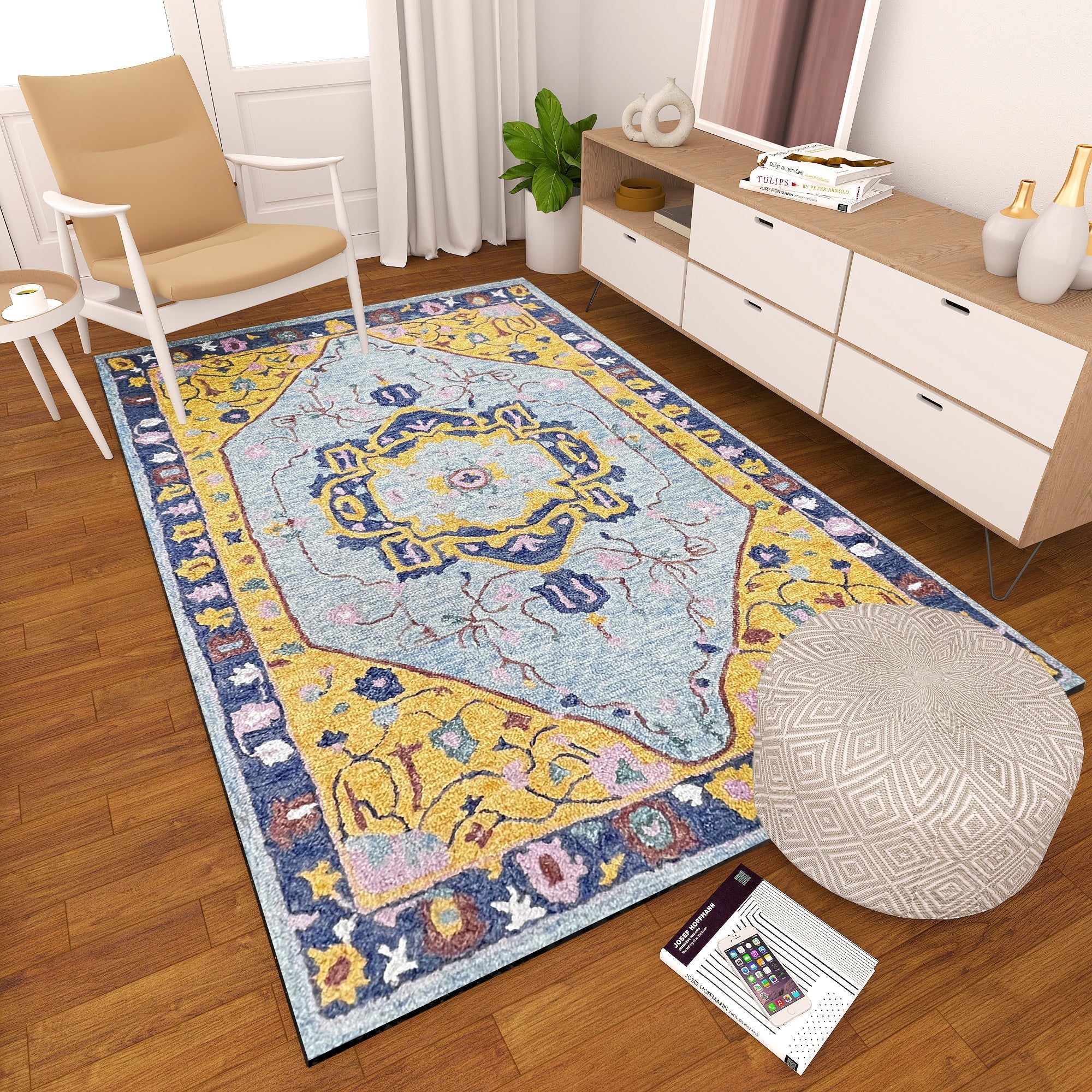 Premium Hand-Tufted Rug Made of 100% Wool  - Royal Realm - 6x9 Feet