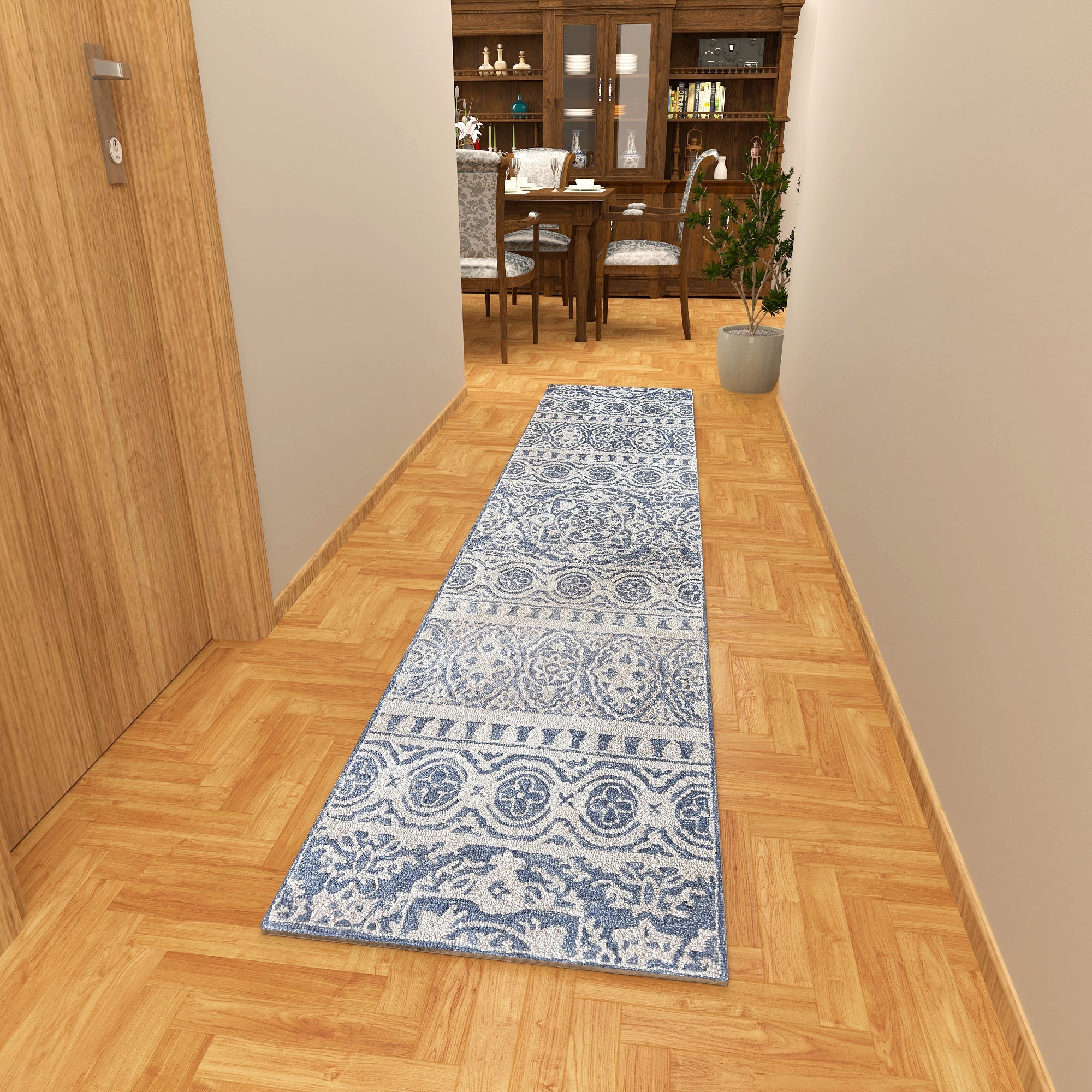 Premium Hand-Tufted Rug Made of 100% Wool  - Relic Light - 2x10 Feet