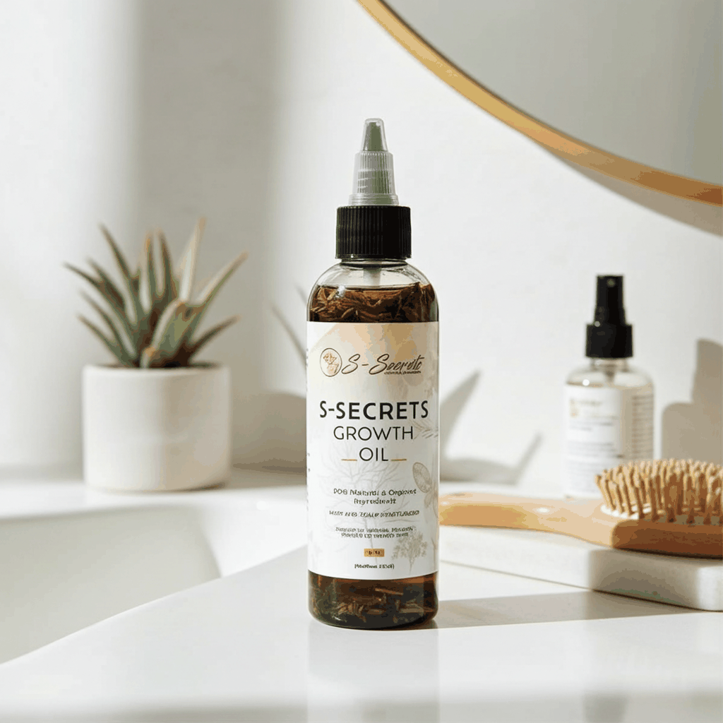 S-Secrets Scalp Stimulator Hair Growth Oil 2oz - Herbal Biotin & Essential Oils for All Hair Types