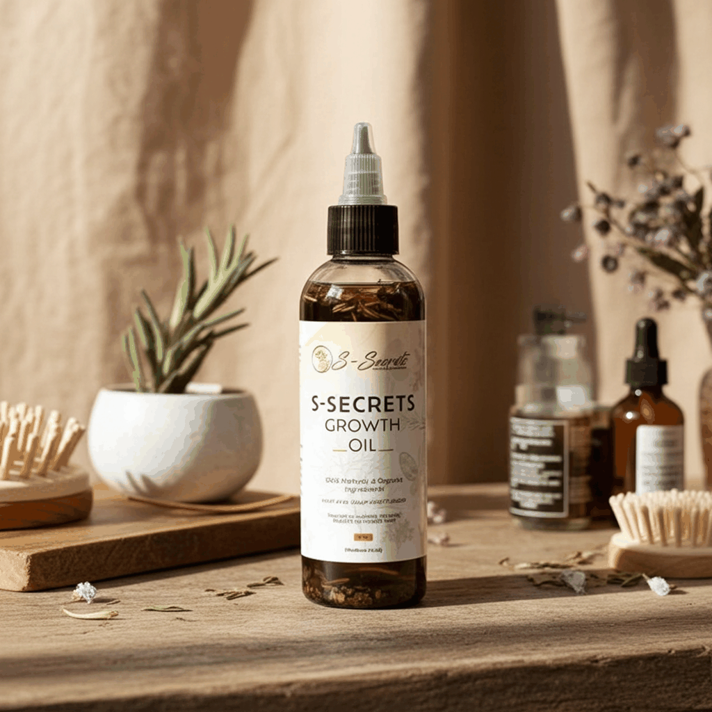 S-Secrets Scalp Stimulator Hair Growth Oil 4oz - Herbal Biotin & Essential Oils for All Hair Types
