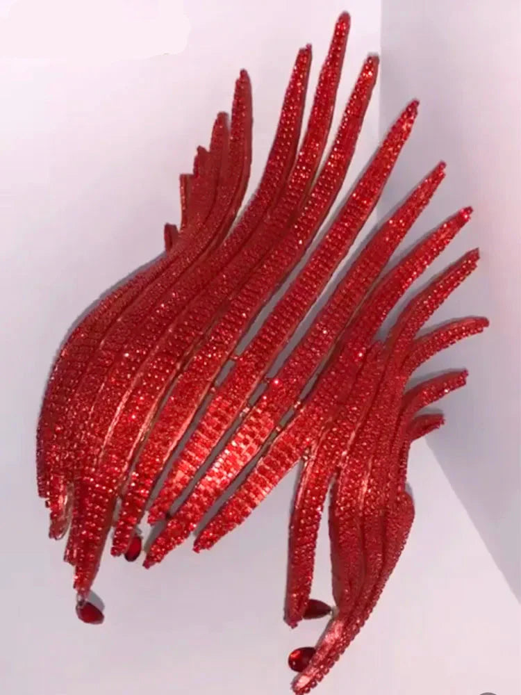 Red Rhinestones Exaggerated Large-Sized Headpiece