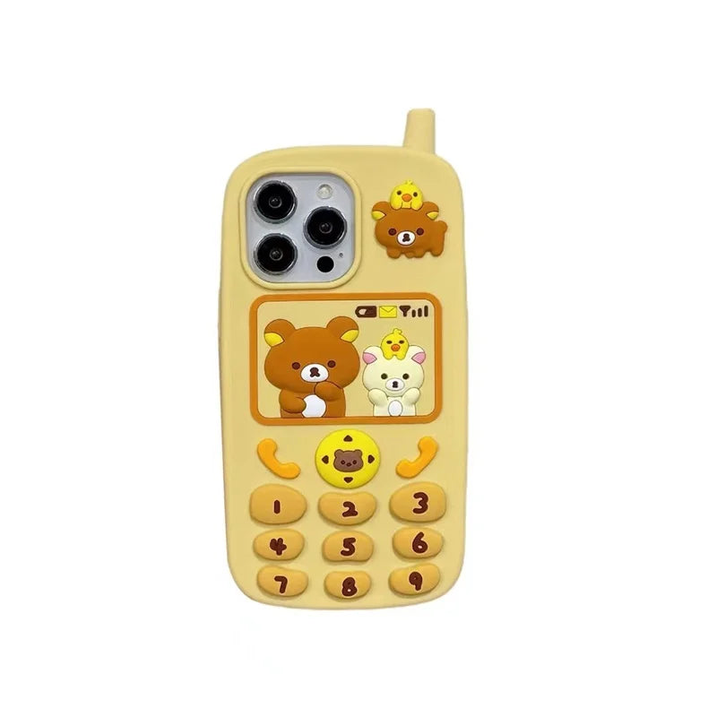 For iPhone 16 Pro MaxCartoon Cute Silicone Protection telephone Cover For iPhone 14 13 12 15 Pro Max INS Pop 3D Case Funda Coque