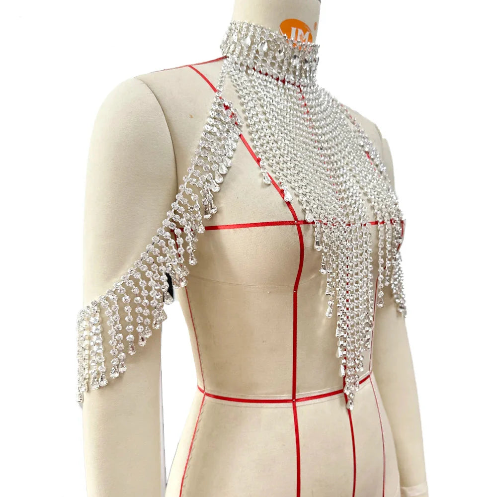 Crystal Necklace Shoulder Tassel Body Jewelry