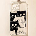 Doodle Angry Cat Case for Iphone 13 16 Pro Max 11 12 14 15 Pro Max 7 8 Plus 13 Mini XS XR SE 2022 13Pro Back Cover Clear Fundas