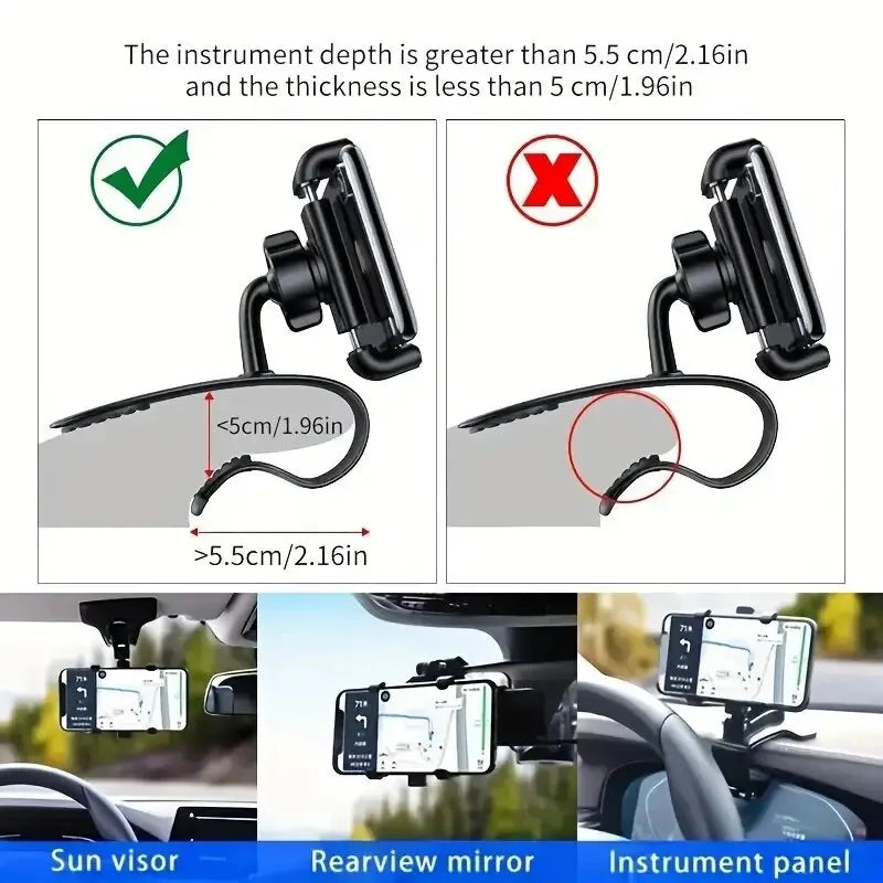 Car Phone Holder Stand Dashboard Car Clip Mount GPS Cell Mobile Phone Support in Car Bracket For All Phone iPhone Samsung Xiaomi