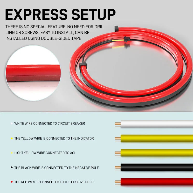 90CM/100CM Car High Position Brake Lights Multi-mode Rear Tail Warning Turn Signal Running Lamp Auto 12V Waterproof LED Strip
