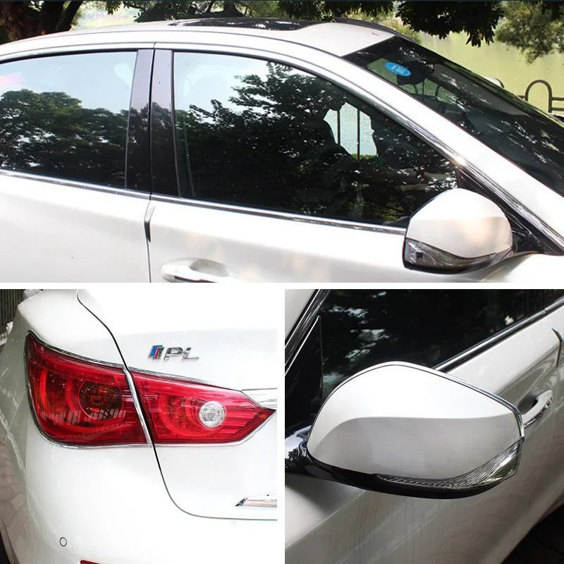 Blue Film Car Window Chrome Bright Strip Front Bumper Anti-Collision Strip Body Frame Body Modification Medium Mesh Trim Strip