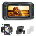 Shower Phone Holder with Speaker  480 Rotation, Wall Phone Mount for Shower Waterproof Anti Fog Shower Case for 4-7" Phones