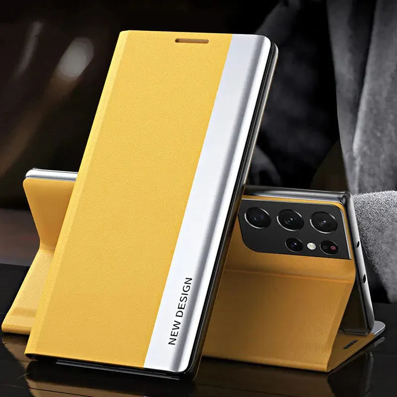 Luxury Leather Flip Case For Samsung Galaxy S25 S24 S23 S22 S21 S20 Ultra Plus S23 S21 S24 FE Note 20 Ultra 10 Plus Stand Cover