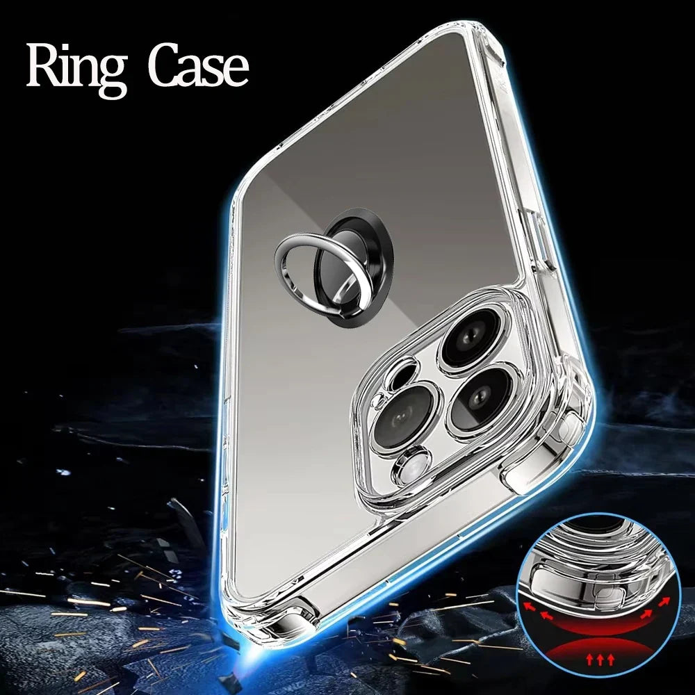 For iPhone 17 16 15 Pro Max Phone Case For iPhone 16 15 14 13 Mini 12 11 Pro Transparent Case iPhone16 Plus Cover