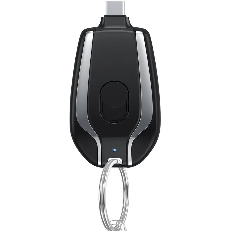 Portable 1500mAh Type C Emergency Charger New Design Keychain Mini Power Bank with 10W Output for Mobile Phones Small Convenient