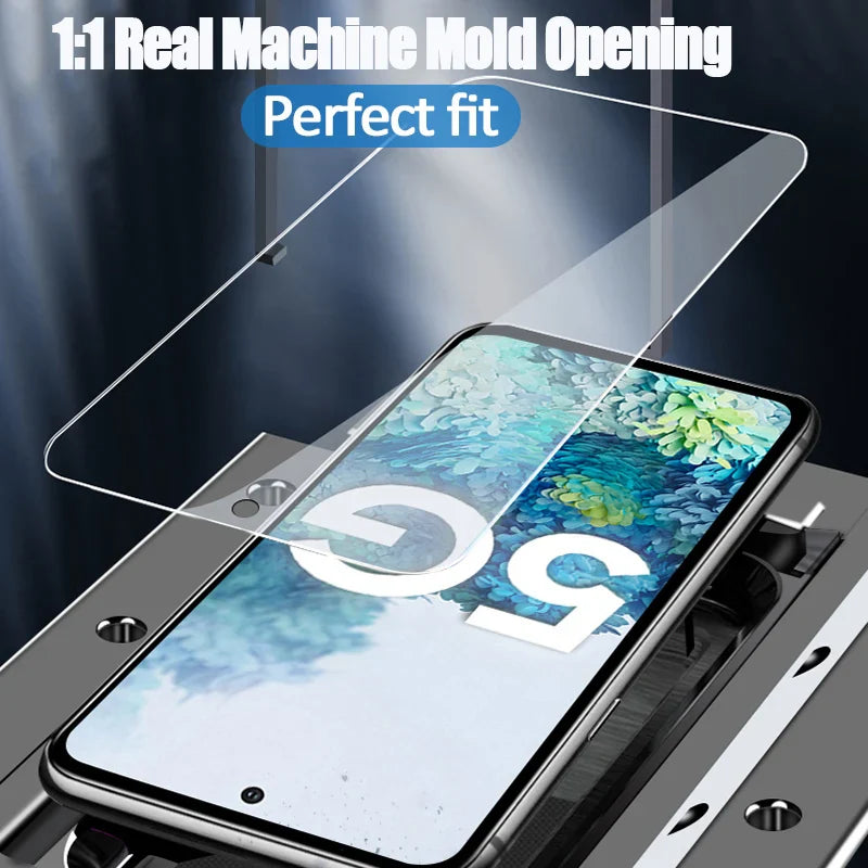 4PCS Tempered Glass For Samsung Galaxy S23 S24 Plus S25 Ultra S23 Fe A51 A52 A52S A56 A53 A54 A55 Full Cover Screen Protector
