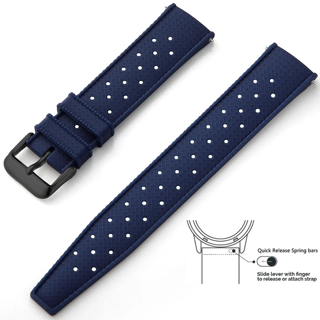 Tropical Silicone Watch Band Quick Release Watch Band 18mm 20mm 22mm Rubber Tropic Smart Watch Strap for Oris Seiko Citizen