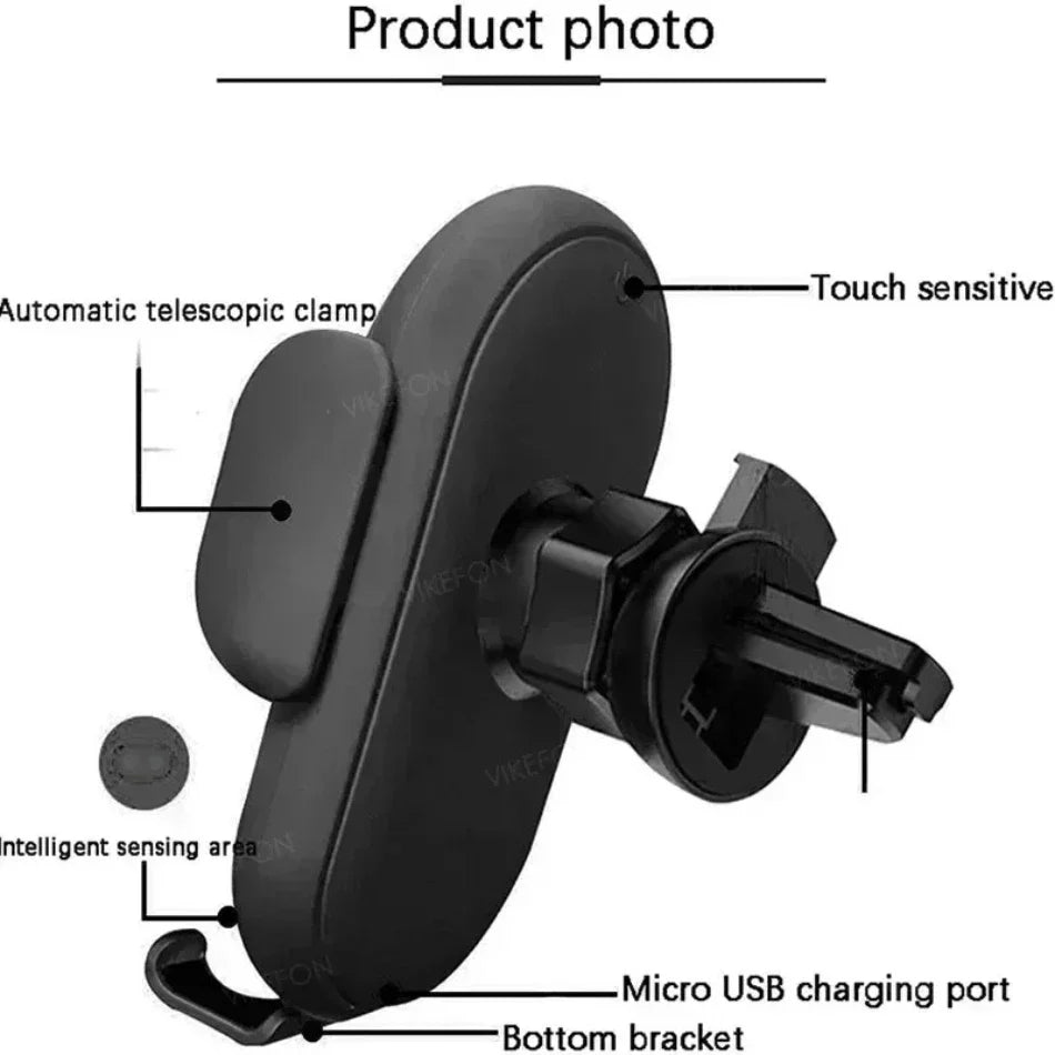 360° Rotation Car Wireless Charger Automatic Clamping Infrared Induction Phone Stand for iPhone 16 15 14 13 Samsung Galaxy S24