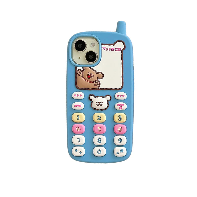 For iPhone 16 Pro MaxCartoon Cute Silicone Protection telephone Cover For iPhone 14 13 12 15 Pro Max INS Pop 3D Case Funda Coque