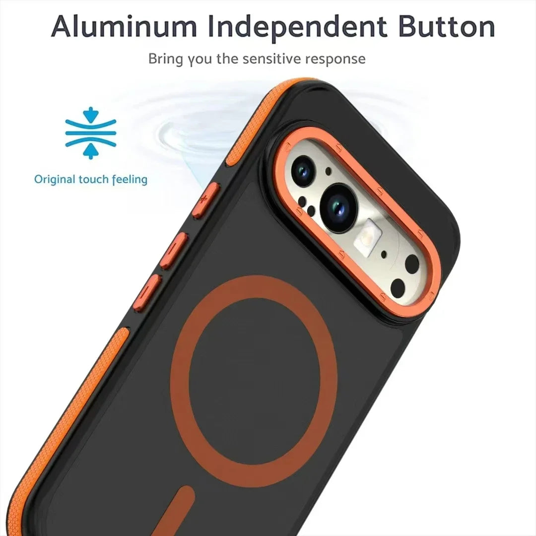 Luxury High Transparent Case For Google Pixel 9 Pro XL 5G Magsafe Magnetic Wireless Charging Shockproof Cover For Google Pixel 9