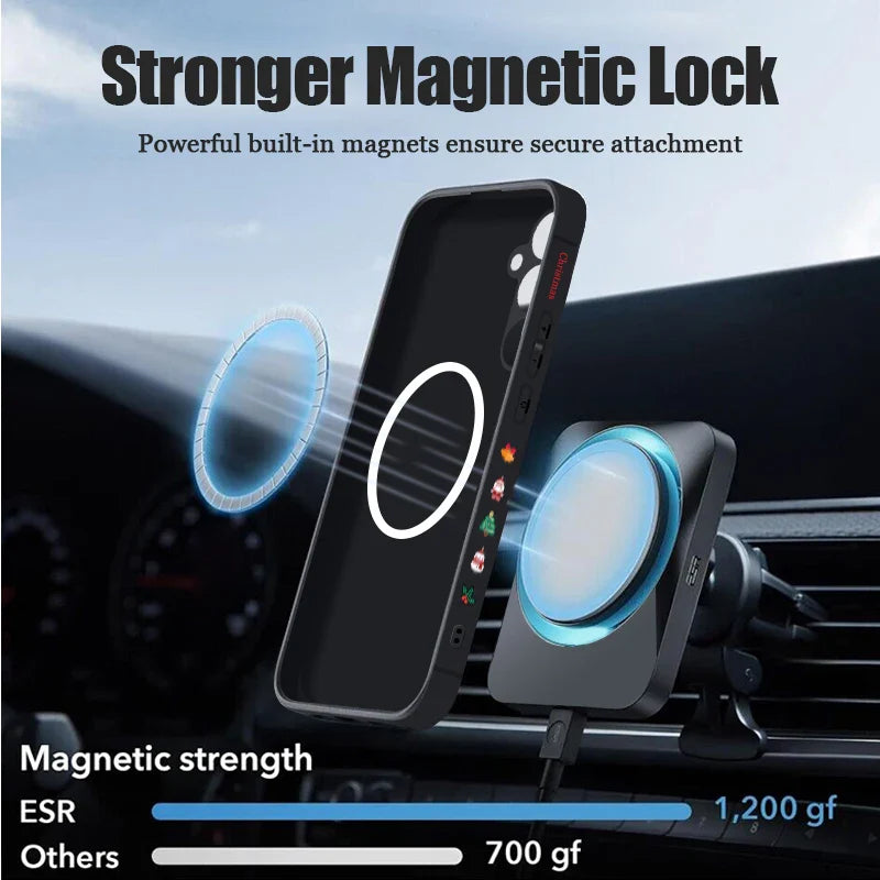 Christmas Santa Elk Magnetic Case For Samsung Galaxy S25 S24 S23 Ultra S22 Plus S24 S21 S20 FE For Magsafe Wireless Charge Cover