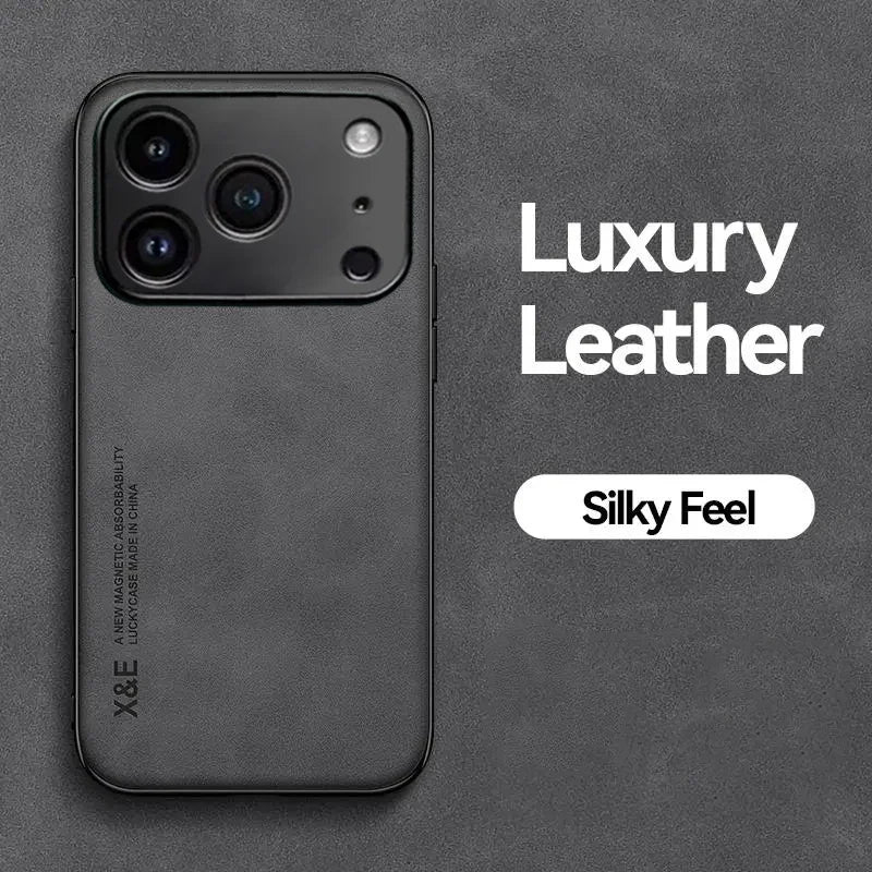 Luxury Leather Phone Case For iPhone 17 16 15 14 11 13 12 Pro Max 17 Air 16e 13 Mini Shockproof Cover For iPhone 15 14 16 Plus