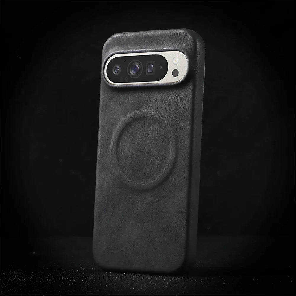 Luxury Sheepskin Leather Magnetic Phone Case For Google Pixel 9 8 7 Pro XL 8A 7A Shockproof Business Matte Hard Solid Back Cover
