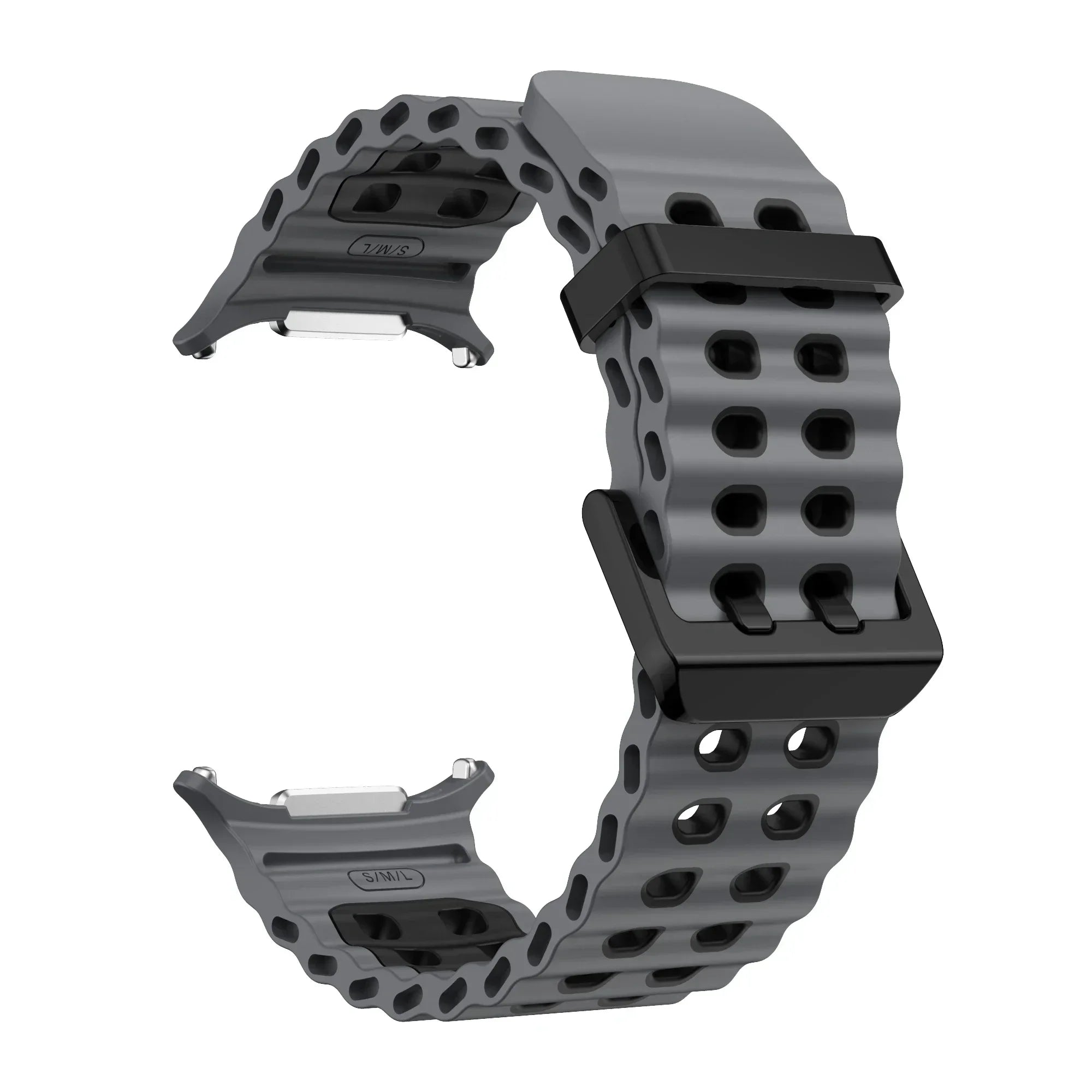 NEW Marine Silicone Strap For Samsung watch ultra 47mm Bracelet No Gaps Sport two-tone Band for Galaxy 7 ultra watchband straps