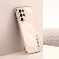 Case For Samsung Galaxy S24 Ultra Personalized Customized Name Case Luxury 6D Plating Soft Cover S23 S22 S21 S20 FE Ultra Plus